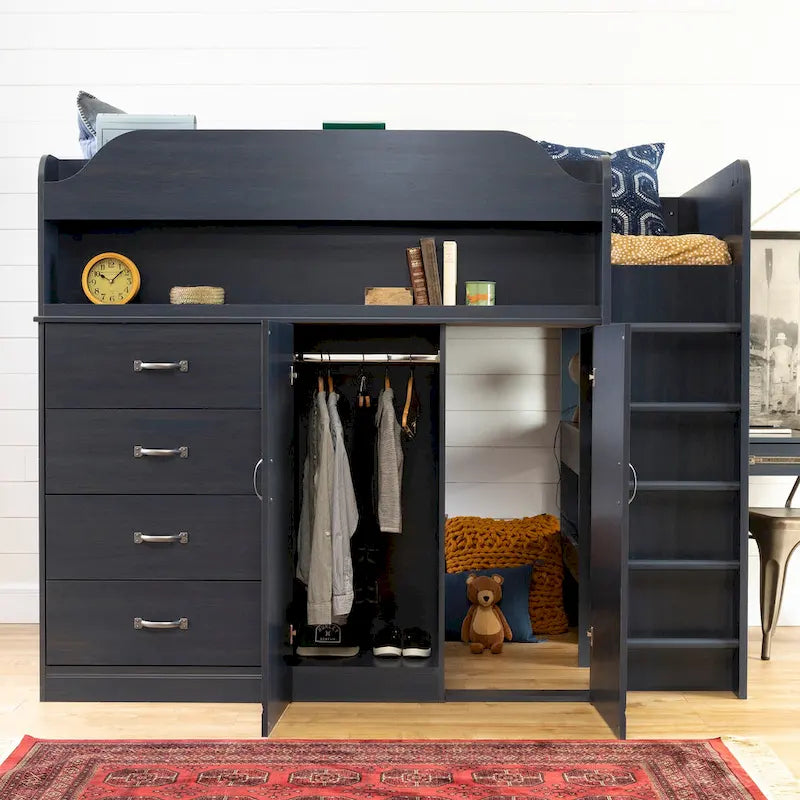 South Shore Ulysses Loft Bed with Desk