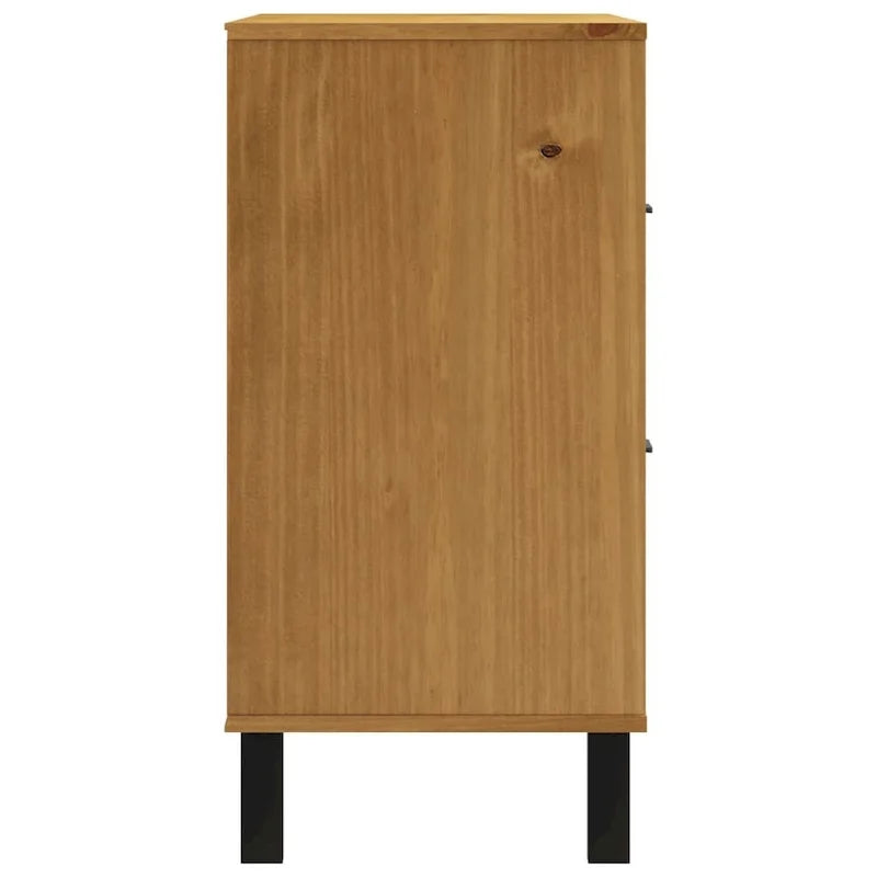 Sideboard with Glass Door 31.5x15.7x31.5 Solid Wood Pine - 31.5 x 15.7 x 31.5