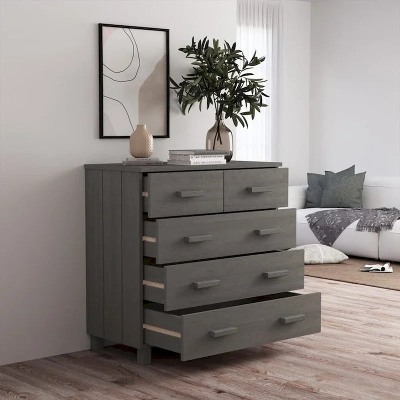 Sideboard Bar Buffet Console Cabinet with Drawers Solid Wood Pine - 31.1x15.7x31.5