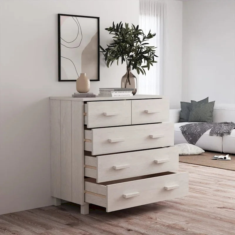 Sideboard Bar Buffet Console Cabinet with Drawers Solid Wood Pine - 31.1x15.7x31.5