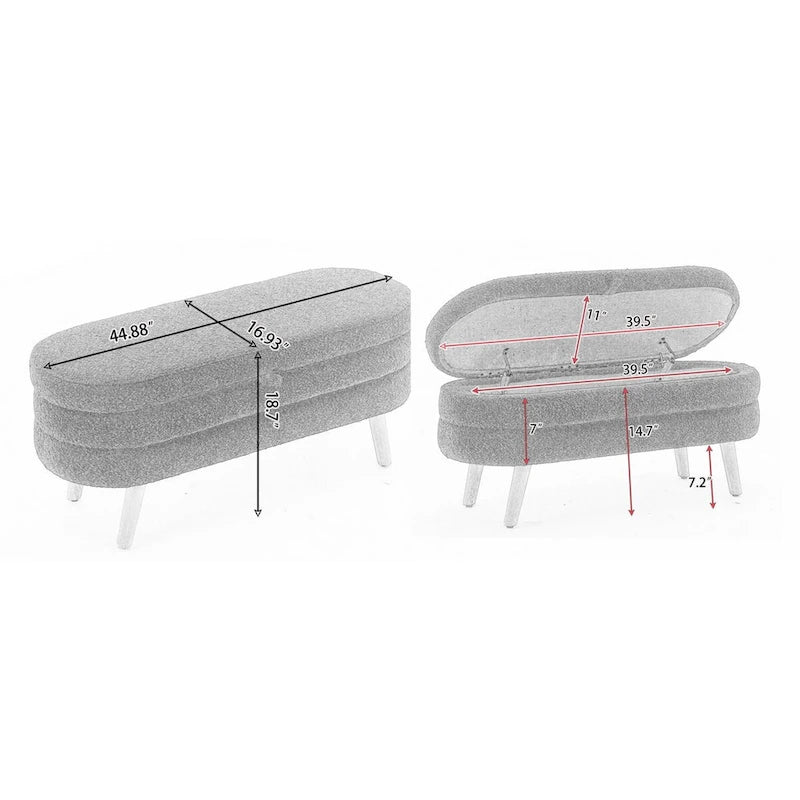 Velvet Fabric Storage Bench Bedroom Bench With Wood Legs For Living Room Bedroom Indoor