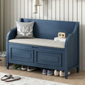 Rustic Style Solid wood Entryway Multifunctional Storage Bench with Safety Hinge