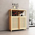 Large Capacity Bamboo Storage Cabinet Furniture for Bathroom Living Room with Shelves