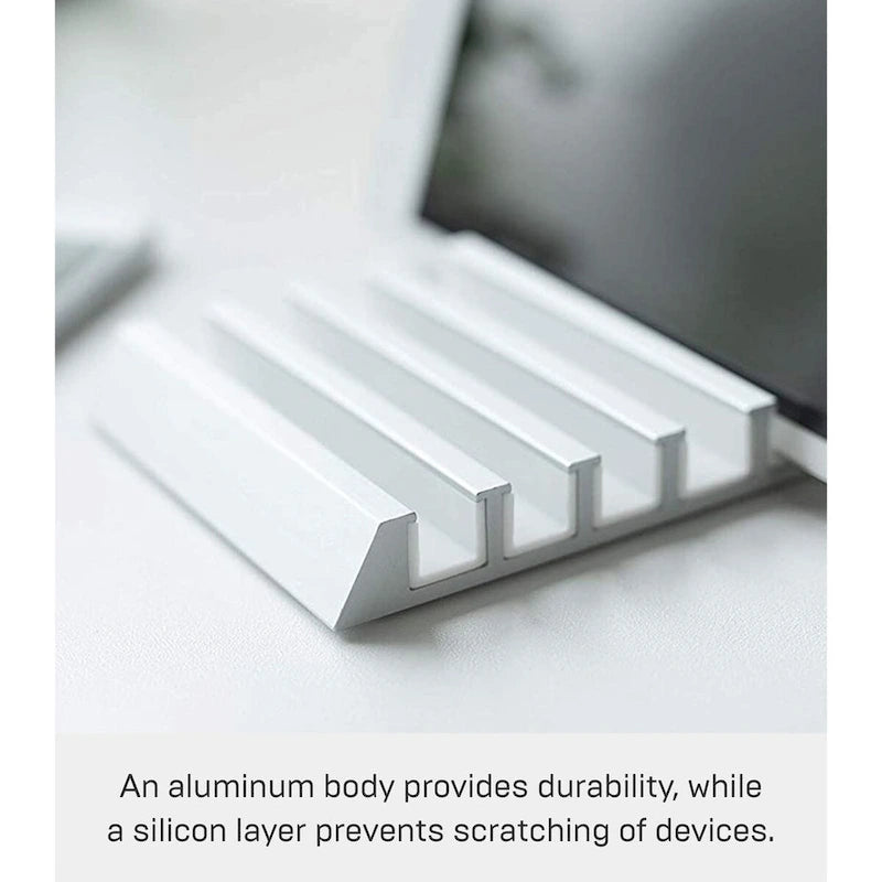 Phone and Tablet Stand - Aluminum, Aluminum - L 5.12 x W 3.94 x H 0.71 inches