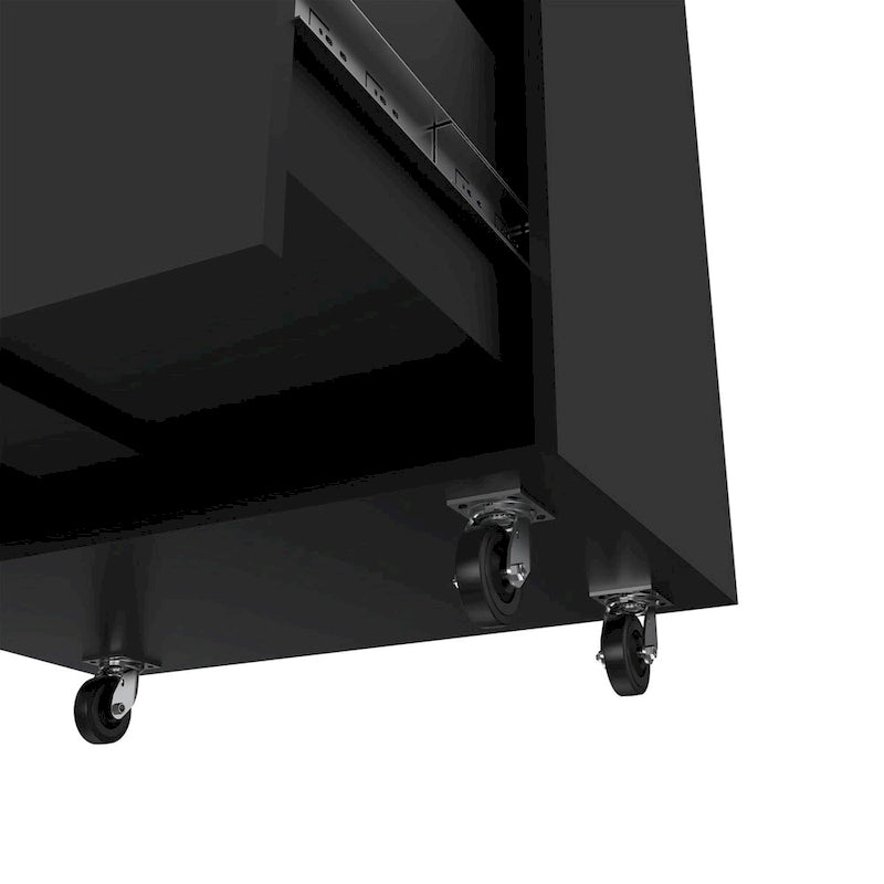 3 Drawers Storage Cabinet with Casters , Black Wengue Finish,High quality and durable