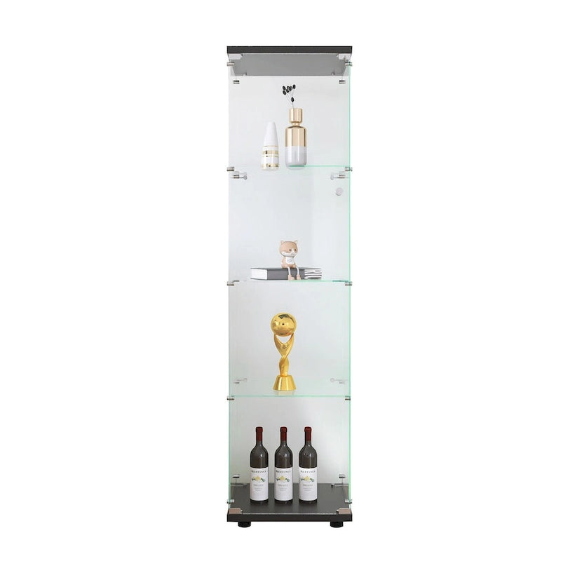 Glass Display Cabinet 4 Shelves with Door