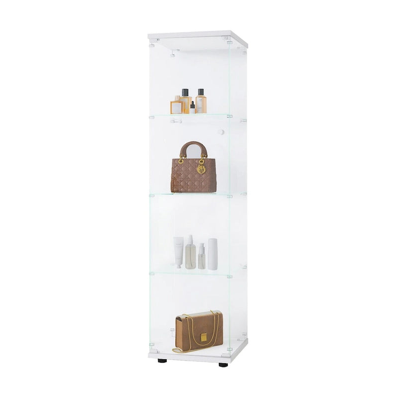 Glass Display Cabinet 4 Shelves with Door