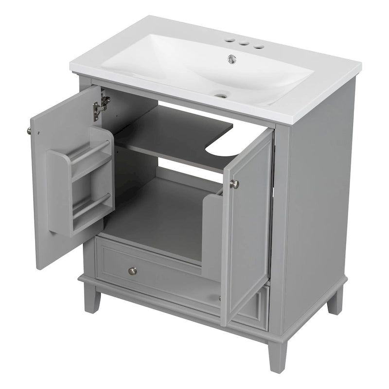 Bathroom Cabinet with Doors and Drawer